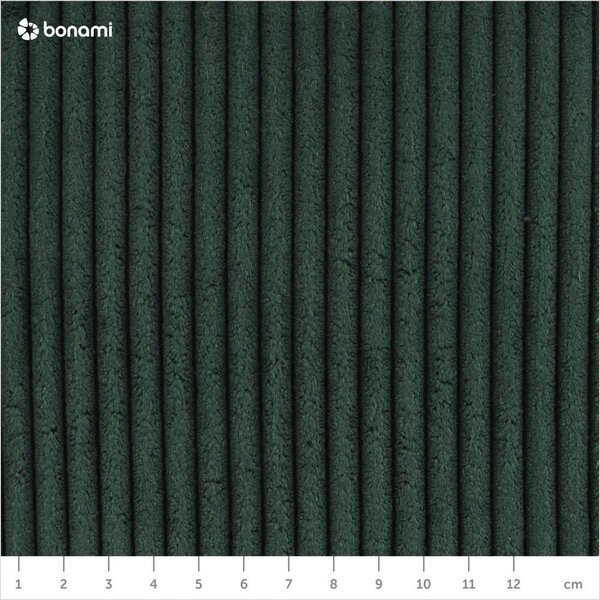 Divano angolare verde scuro allungabile/con contenitore (con penisola a destra/a L) con rivestimento in velluto a coste Tori – Bonami Selection