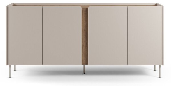 Cassettiera effetto rovere in colore crema-naturale 180x82x40 cm Lucile - Marckeric