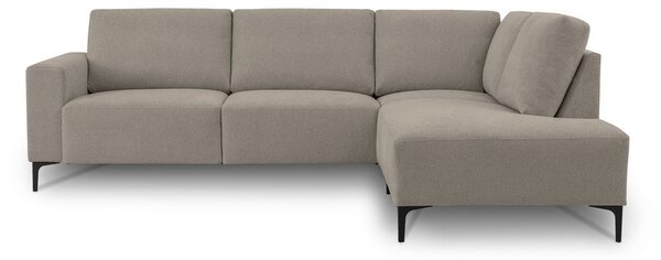 Divano angolare marrone chiaro (con penisola a destra/a L) con rivestimento in ciniglia Fabian – Scandic