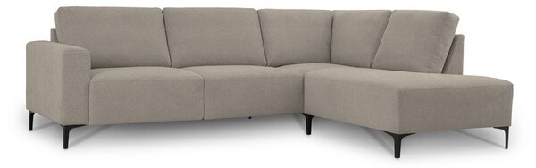 Divano angolare marrone chiaro (con penisola a destra/a L) con rivestimento in ciniglia Fabian – Scandic