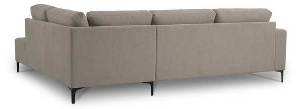 Divano angolare marrone chiaro (con penisola a destra/a L) con rivestimento in ciniglia Fabian – Scandic