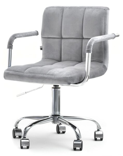 Sedia girevole imbottita NASMA - grigio / cromo