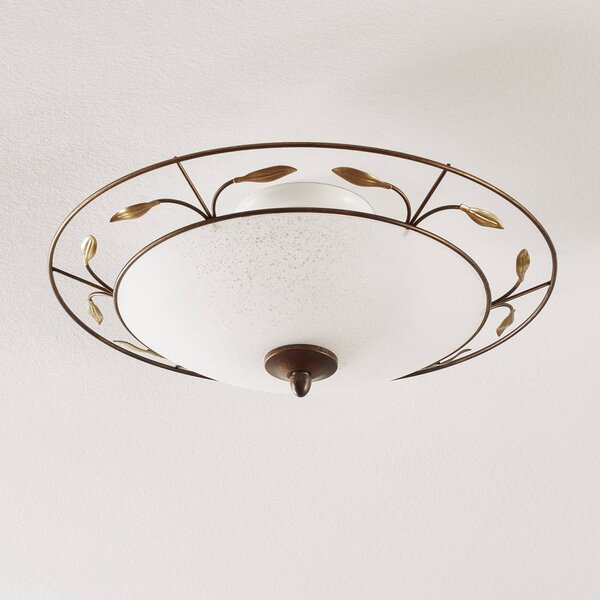 ORION Plafoniera soffitto Luca, dimmerabile, Marrone / Ruggine, Soggiorno / Sala da pranzo, Metallo, Campagna / Rustiche, Plafoniera