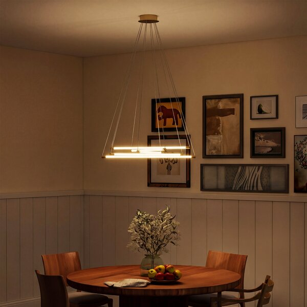 HOMCOM Lampada da soffitto con 5 tubi luminosi regolabili per soggiorno, sala da pranzo e cucina, 82x82x124 cm, oro e bianco | Aosom Italy