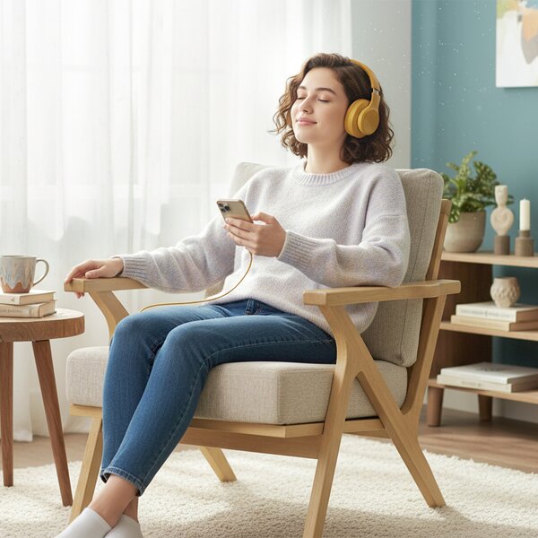 HOMCOM Poltrona da salotto con cuscini imbottiti e gambe in legno di hevea, Sedia scandinava in tessuto effetto lino, 76x87x88 cm, beige | Aosom Italy