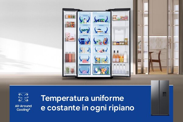Samsung Frigorifero Americano Side by Side Capacit 578 Litri Classe energetica E Raffreddamento No Frost colore Nero - RS57DG410EB4EF