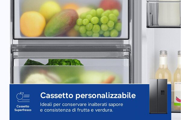Samsung Frigorifero Americano Side by Side Capacit 578 Litri Classe energetica E Raffreddamento No Frost colore Nero - RS57DG410EB4EF