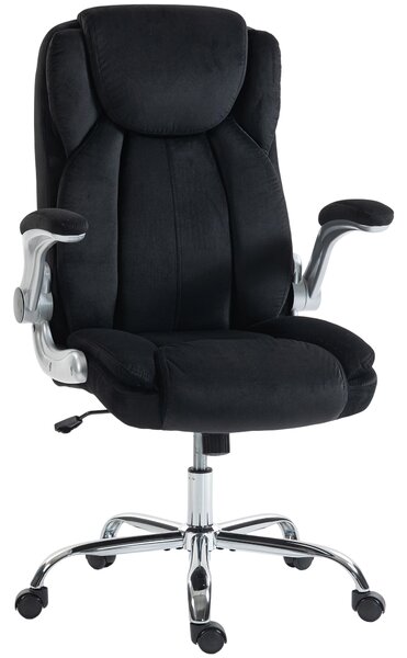 HOMCOM Sedia da Scrivania Ergonomica con Molle, Schienale Alto e Braccioli Ribaltabili, Altezza Regolabile, Nero | Aosom Italy