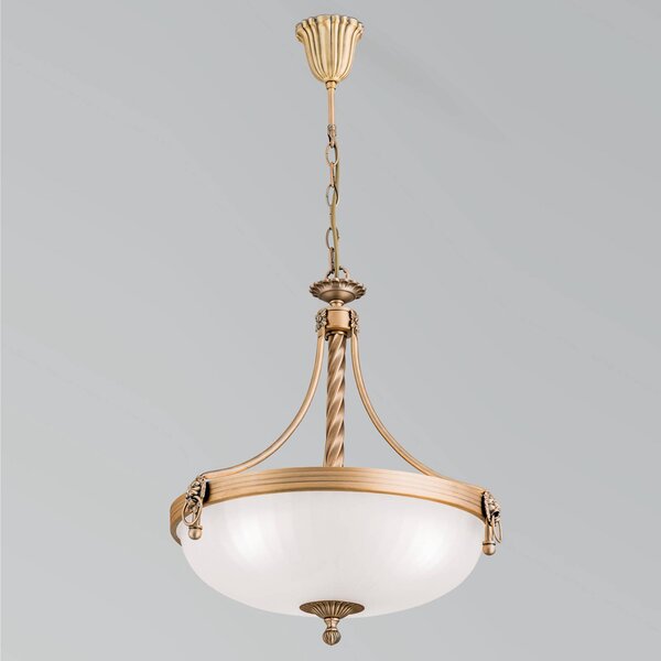 ORION Lampada a sospensione in vetro Rocca, dimmerabile, Bronzo / Ottone antico, Soggiorno / Sala da pranzo, Metallo, Antico, Lampada a sospensione