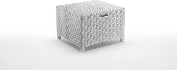 BICA Salotto da Giardino con Divano 2 Posti 2 Poltrone e Tavolino con Cuscini in Rattan PE colore Bianco - Venezia 2