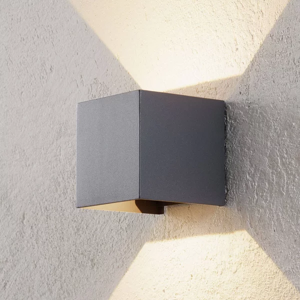ORION Applique da esterni a LED Cube, Alluminio / Grigio / Zincato, Alluminio, Moderno, Applique LED da esterni
