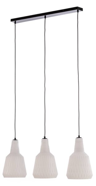 Lindby lampada a sospensione Belarion, opale, 3 luci, vetro, Ø 23 cm