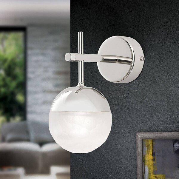 ORION Applique LED Ball, 1 luce, nichel, in basso