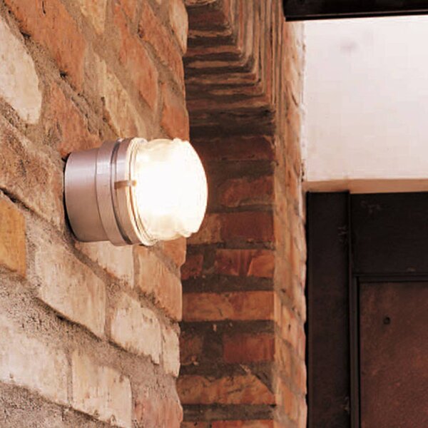 Oluce Applique da parete FRESNEL, dimmerabile, Chiaro / Trasparente, Bagno, Vetro, Design, Applique