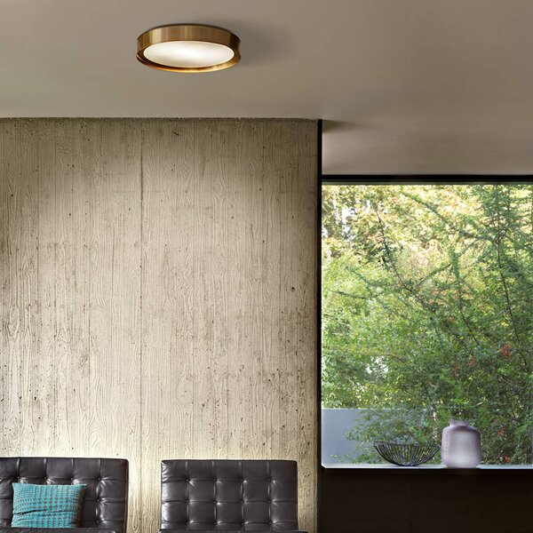 Oluce Plafoniera soffitto Berlin, dimmerabile, Bronzo / Ottone antico, Soggiorno / Sala da pranzo, Metallo, Design, Plafoniera