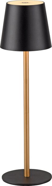 Selltec LED Lampada da tavolo a batteria per esterni con uscita luminosa verso l'alto e verso il basso, USB, dimmer a sfioramento in ottone nero per interni, per esterni 19250-16ST, 19250-18ST, 19250-40ST, 19250-43ST, 19250-68ST