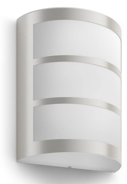 Philips Applique da esterni a LED Python, Alluminio / Grigio / Zincato, Acciaio Inox, Moderno, Applique LED da esterni
