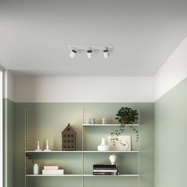 Philips Runner faretto LED bianco 3 luci, Bianco / Opale, Soggiorno / Sala da pranzo, Metallo, Moderno
