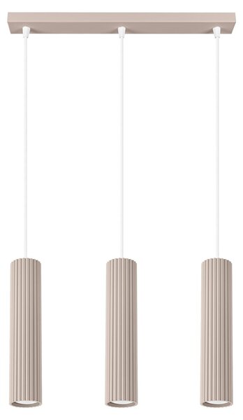 Lampada a sospensione KARBON 3L taupe 3xGU10 10W alluminio 98x6.5x45cm Sollux Lighting
