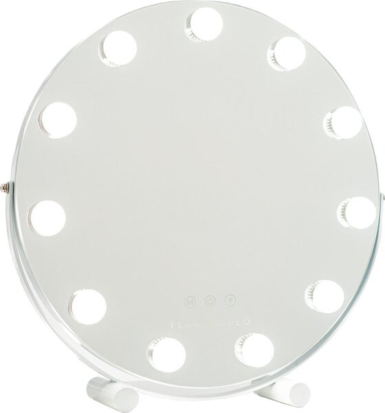 Flamingueo Specchio rotondo con illuminazione 11 LED 3 modalità Specchio cosmetico con illuminazione