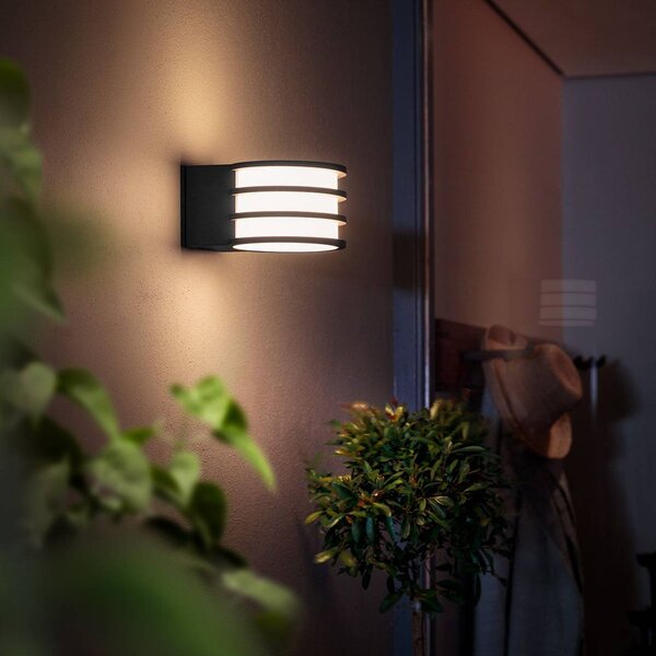 Philips Hue applique da esterni LED Lucca Lucca, dimmerabile, Nero, Alluminio, Moderno