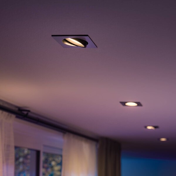 Philips Hue Centura spot LED angolare alluminio Hue, dimmerabile, Alluminio / Grigio / Zincato, Soggiorno / Sala da pranzo, Plastica, Moderno