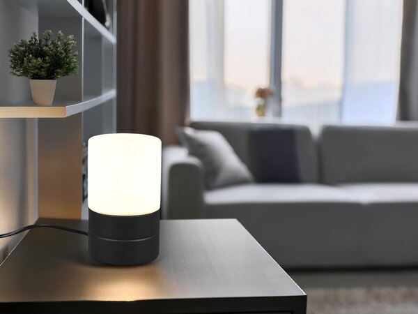 Lampada da tavolo ARY II nero e vetro bianco altezza 15cm