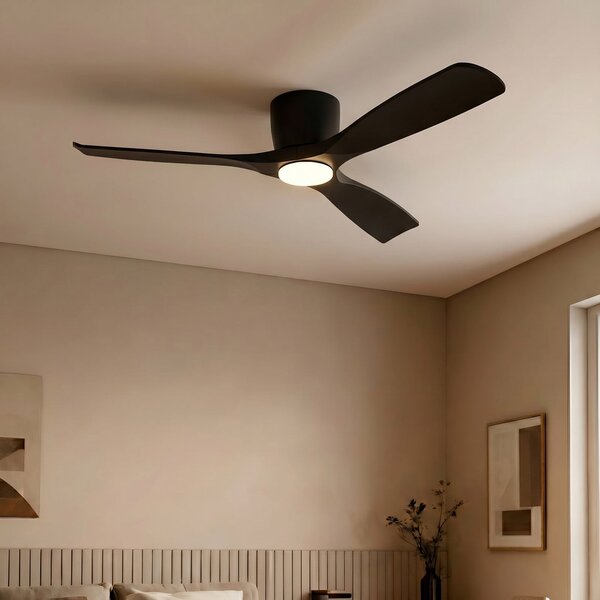 Ventilatore da soffitto LED Moneno Smart, nero, DC, Tuya - Lucande Lucande, Moneno, dimmerabile, Nero, Soggiorno, Metallo, Moderno