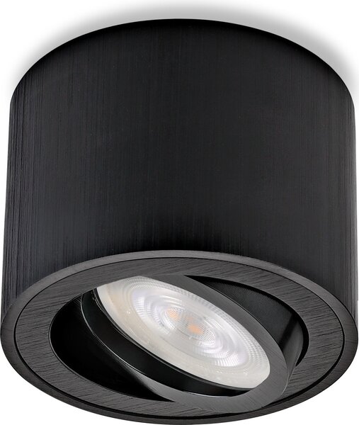 Lampada a soffitto LED, modello "Sweet", faretto da incasso, design piatto, 5W, lampada da soffitto rotonda, colore nero, diametro 50 mm, tensione 230V