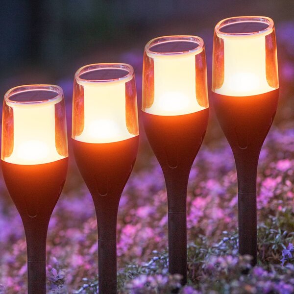 LUMILED torcia solare da giardino set di 4 luci solari 64,5 cm con picchetto a terra Lampada solare a LED a fiamma tremolante IP65 luce solare da giardino effetti fiamma torcia da giardino lampada a fiamma lampada solare a fiamma