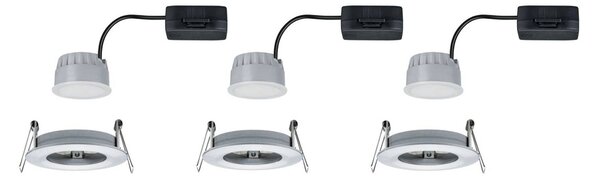 Paulmann Faretto da incasso Nova Coin 3 alluminio rotondo dimmerabile Coin,, Alluminio / Grigio / Zincato, Corridoio, Alluminio, Moderno, Faretto da incasso