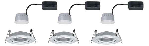 Paulmann 3 faretti Nova Coin rotondi orientabili, alluminio Coin, dimmerabile, Alluminio / Grigio / Zincato, Corridoio, Alluminio, Moderno, Faretto da incasso