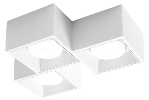 Plafoniera moderna sforzin illuminazione nasso quadrata pl3 t511 t512 gx53 led gesso alluminio - Sforzin Illuminazione
