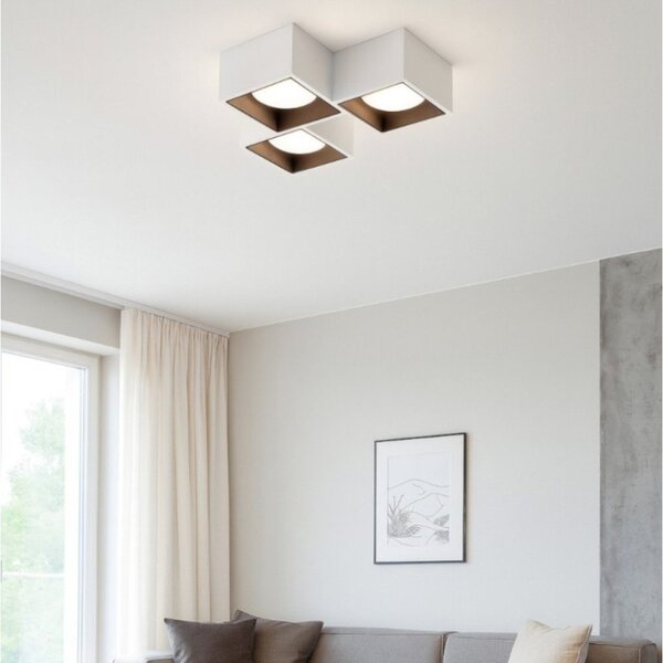 Plafoniera classica sforzin illuminazione nasso quadrata pl3 t513 t514 t515 gx53 led gesso alluminio - Sforzin Illuminazione