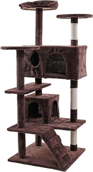 Tiragraffi per gatti Tiragraffi per gatti 130 cm XL Albero da arrampicata Albero da gioco Marrone