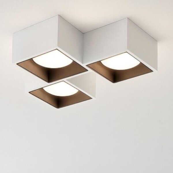 Plafoniera classica sforzin illuminazione nasso quadrata pl3 t513 t514 t515 gx53 led gesso alluminio - Sforzin Illuminazione