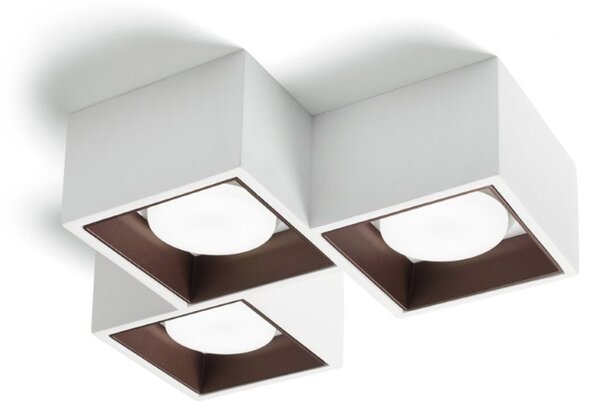 Plafoniera classica sforzin illuminazione nasso quadrata pl3 t513 t514 t515 gx53 led gesso alluminio - Sforzin Illuminazione
