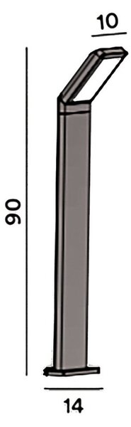 Lampioncino esterno ip65 perenz path 8340 a lc 12w led 3000k 1050lm metallo alluminio antracite - Perenz