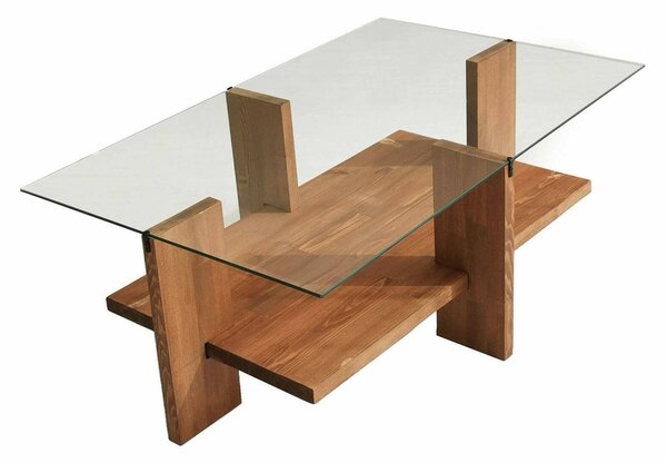 Tavolino da Salotto Marrone Noce Portariviste un Vano 105x60x40h cm, Forma Rettangolare - Tomiri