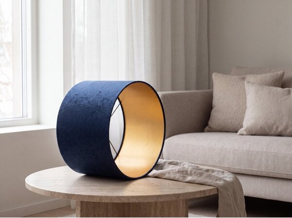 Paralume universale STANDART E27 diametro 45 cm blu/oro