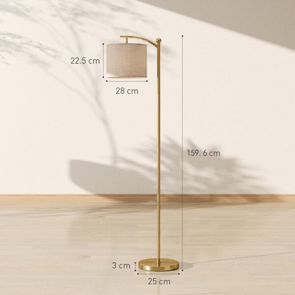 HOMCOM Lampada da Terra a LED con Telecomando, Luce Regolabile su 11 Colori di Temperatura e 11 Luminosità, Oro | Aosom Italy