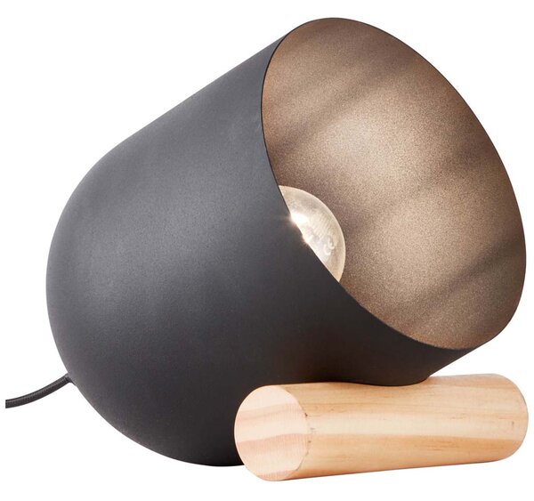 Lampada da tavolo Koji nera/color legno