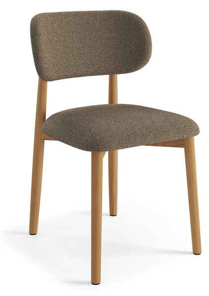 ALMO Marrone Taupe (tessuto Monza 40) / telaio in rovere laccato – SEDIA IN LEGNO PER SOGGIORNO / SALA DA PRANZO / CUCINA RETRÒ