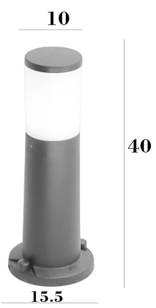 Lampioncino esterno top light loano pa40 nero e27 led ip55 resina - Top Light