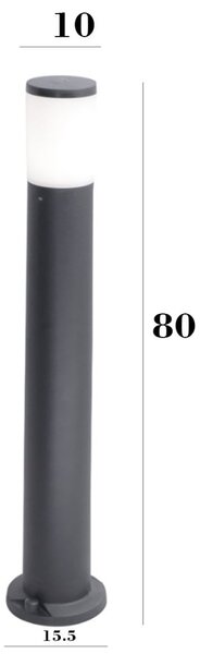 Lampioncino esterno top light loano pa80 nero e27 led resina - Top Light