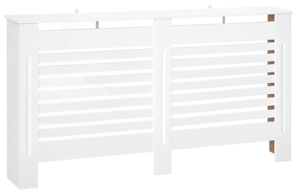 Copritermosifone a Doghe 172x19x81 cm con Ripiano Portaoggetti in MDF Bianco