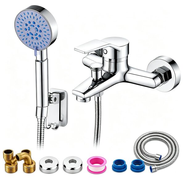 Miscelatore per lavabo con 5 funzioni, set di doccetta e tubo flessibile da 1,5 metri