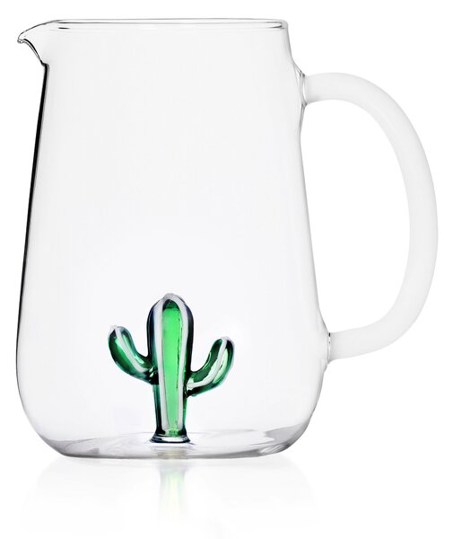 Ichendorf Brocca in vetro decorazione con cactus all'interno Desert Plant Verde
