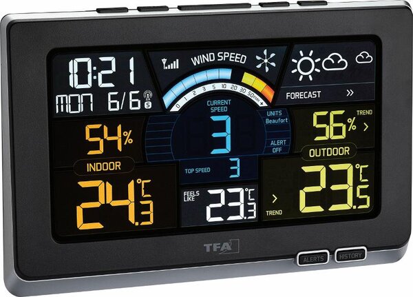 Spring Breeze Plus TFA 35.1140.01.Plus Stazione meteorologica wireless Anemometro Display a colori