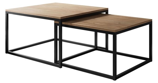 Set di tavolini ISA 2in1, nero / Columella